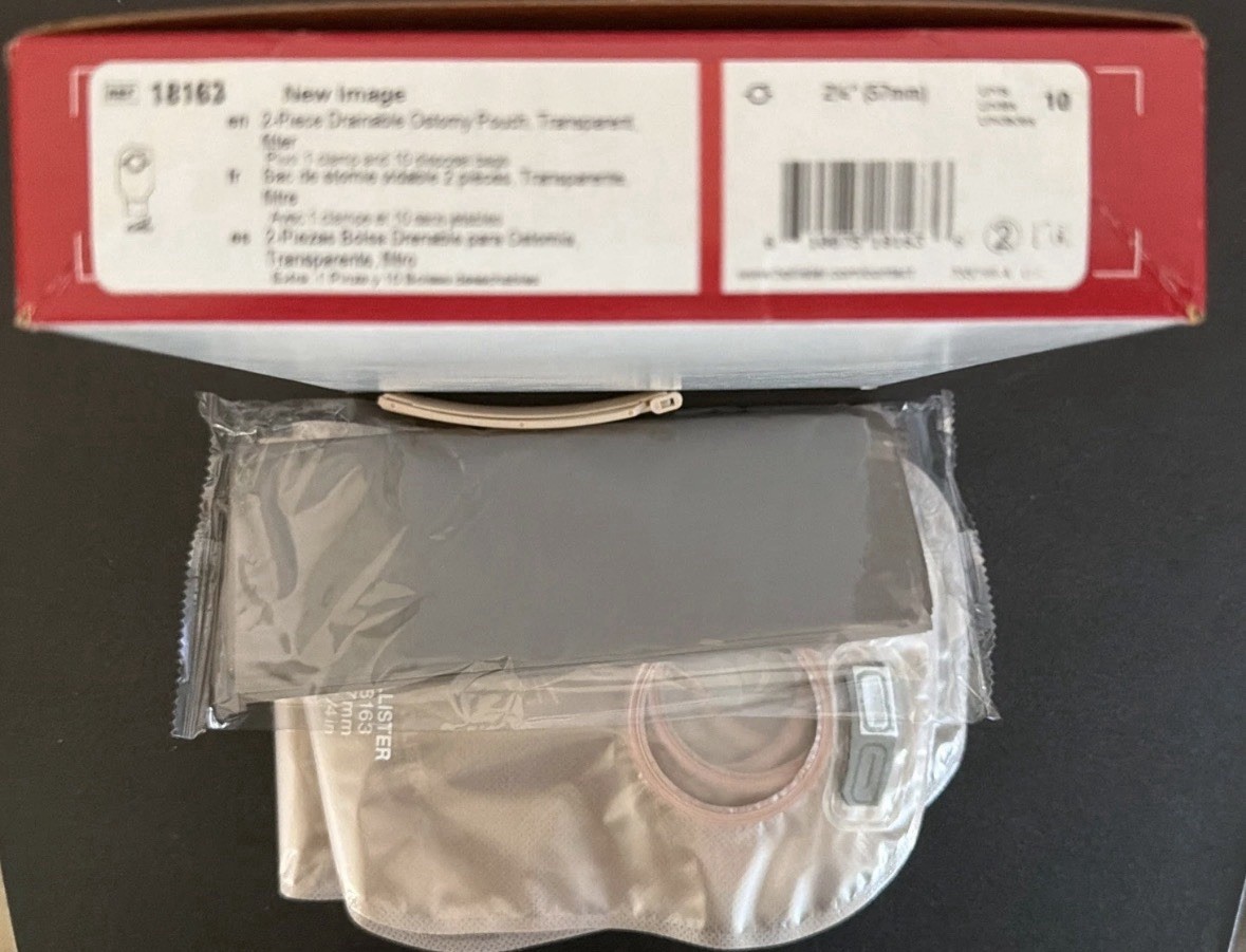 1bx/10 Hollister New Image Drainable 12″L Ostomy Pouch Clamp Closure #18163
