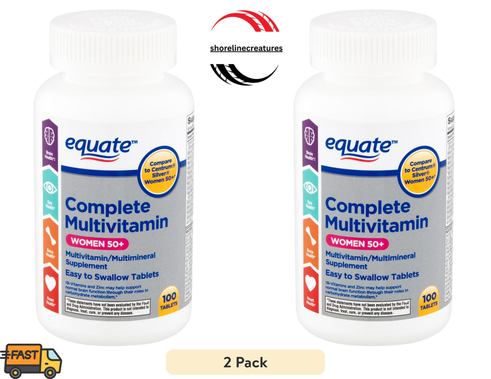 Equate Complete Multivitamin/Multimineral Supplement Tablets, Women 50+, 100 Cou