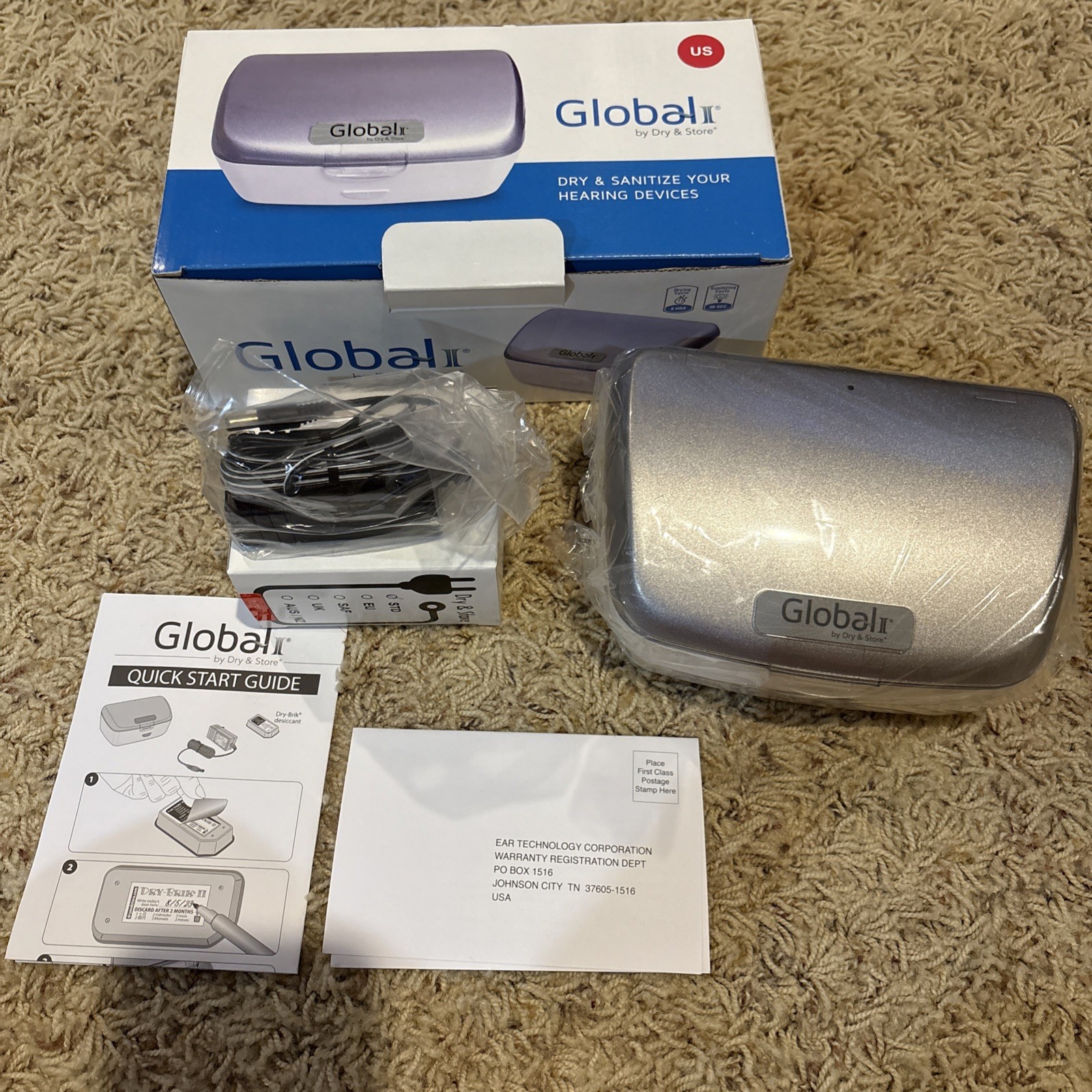 Dry and Store Global II UV-C Hearing Aid Dryer And Sanitizer TRG-AA￼