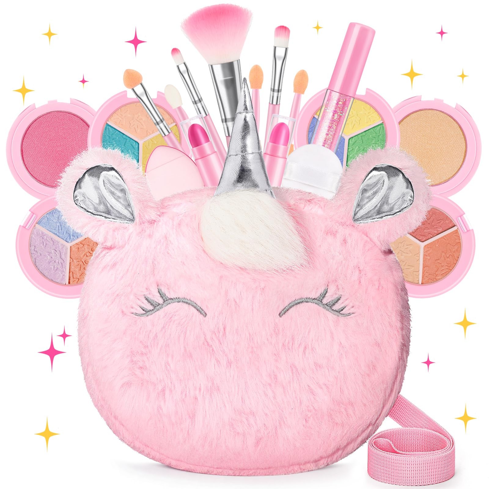 Kids Real Makeup Kit for Girls 3-10 Years Old : Washable Non Toxic Make Up Toys