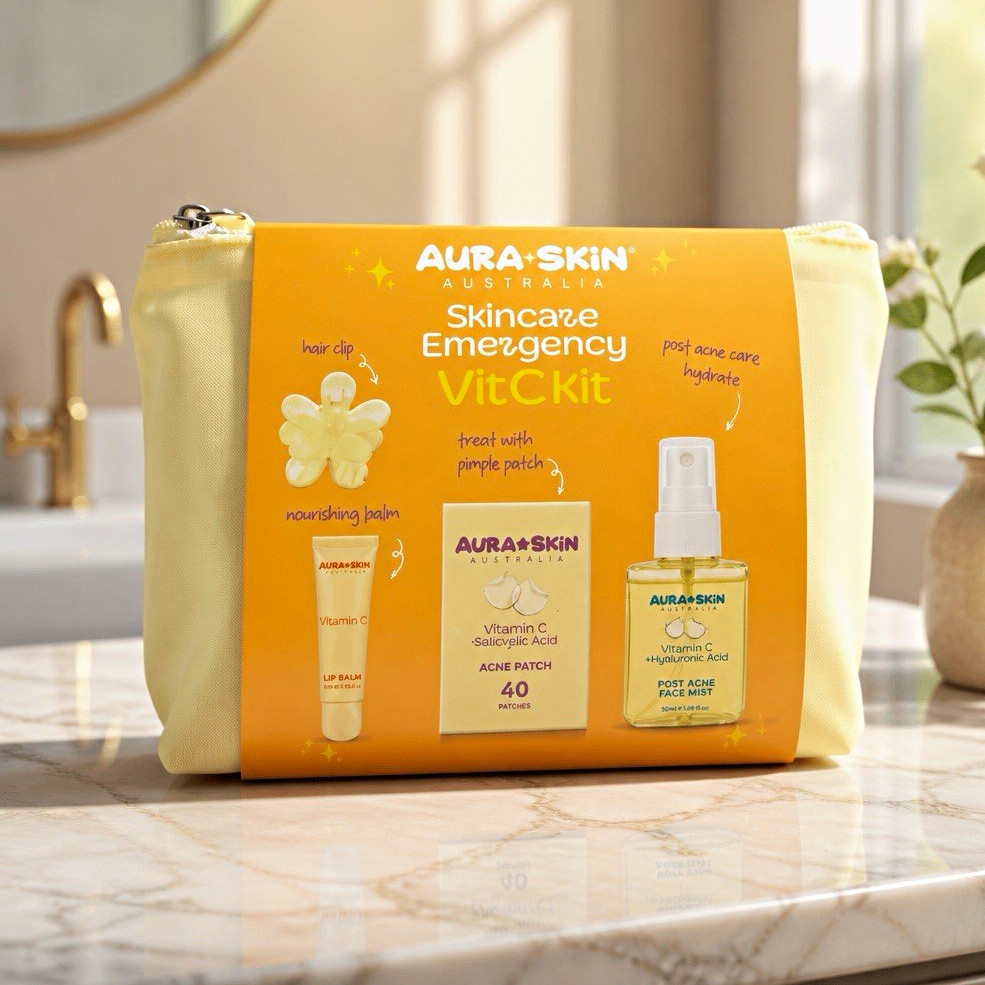 Aura Skin Australia INNER SKIN Emergency Vit C Skincare Kit Face Mist Acne Patch