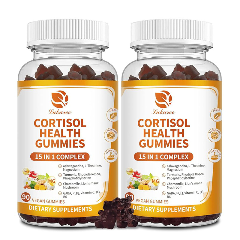 15-in-1 Stress Support & Cortisol Balance Gummies–Vegan, Sugar-Free Non-GMO