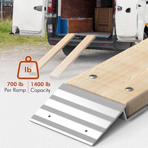 Salcod Aluminum Ramp Top Kit for 2″ x 8″ Boards, 700 lb per Ramp | Loading Ra…