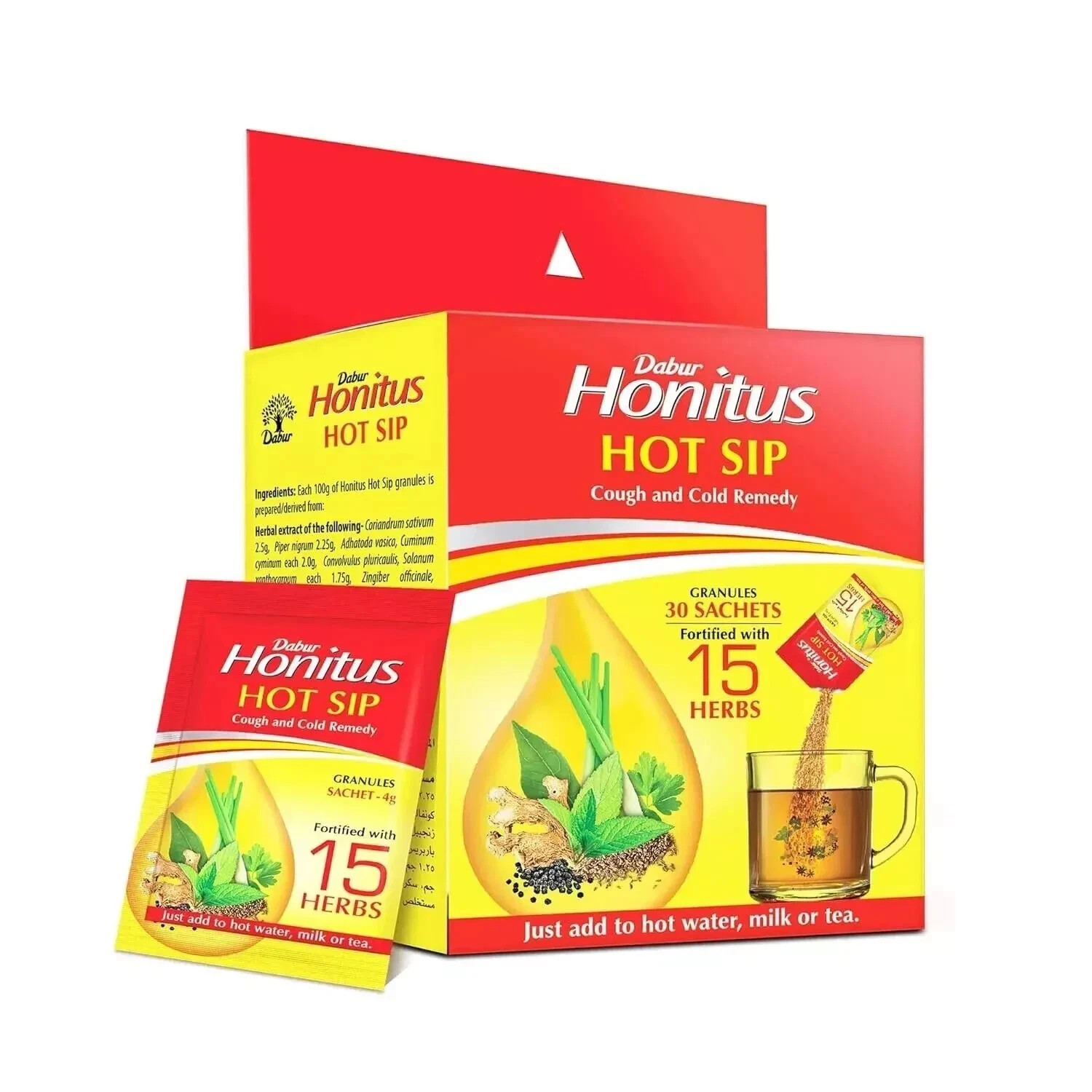 Dabur Honitus Hot Sip (Pack of 30 Sachets) 100% Ayurvedic Kadha