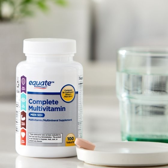 Equate Complete Multivitamin/Multimineral Supplement Tablets, Men 50+, 100 Count