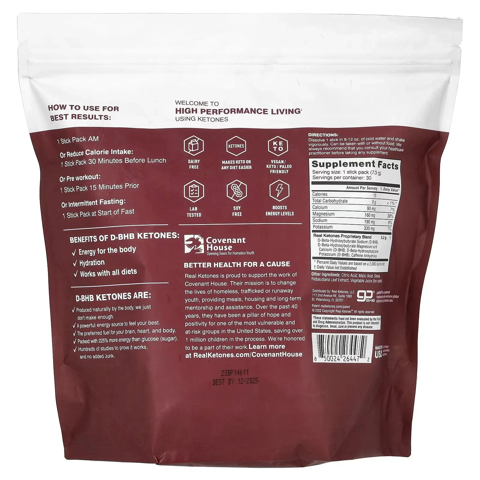 Real Ketones Shift, Caffeinated Mixed Berry 30 days supply EXP 2027