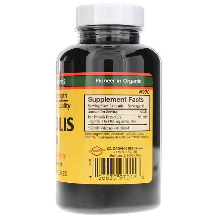 Propolis-Raw Unprocessed 1000mg Y.S. Organic Bee Farms 90 Caps