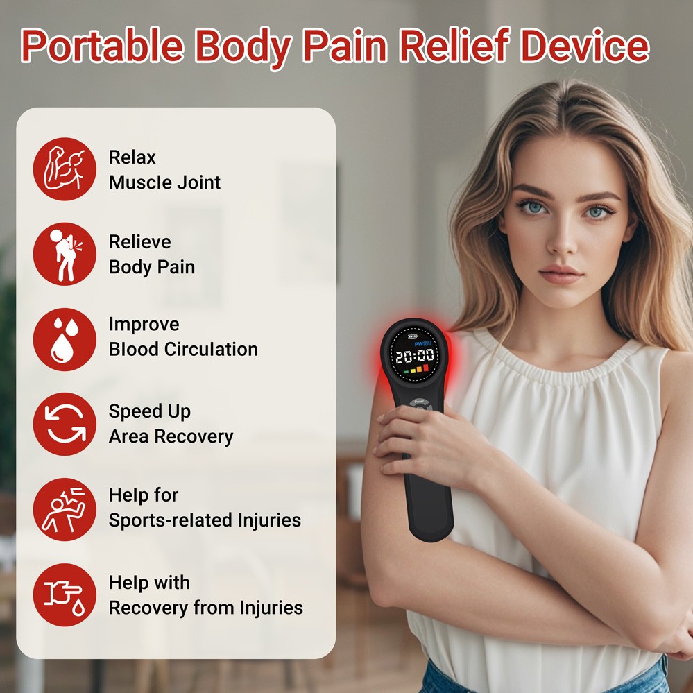 Dawfek 1760mW Cold Laser Therapy Device for Back Joint Pain Relief 660+810+980nm