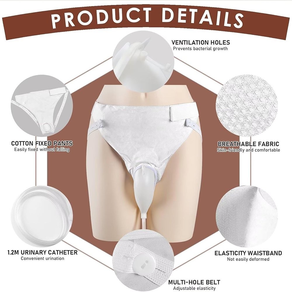 Reusable Silicone External Urine Catheter Collector Bag Wearable Urinal Bag Aids