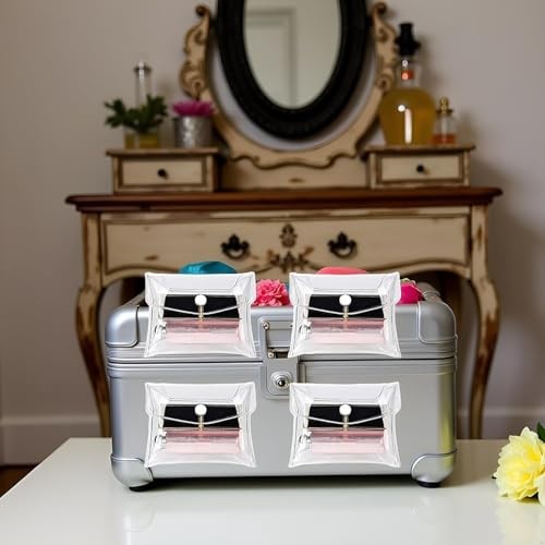 4Pcs Mini PVC Makeup Bag Small Clear Plastic Cosmetic Organizer Bag Pouch with