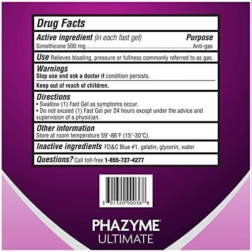 Phazyme Ultimate Gas Bloating Relief Works in Minutes 500 mg (Pack of 6)