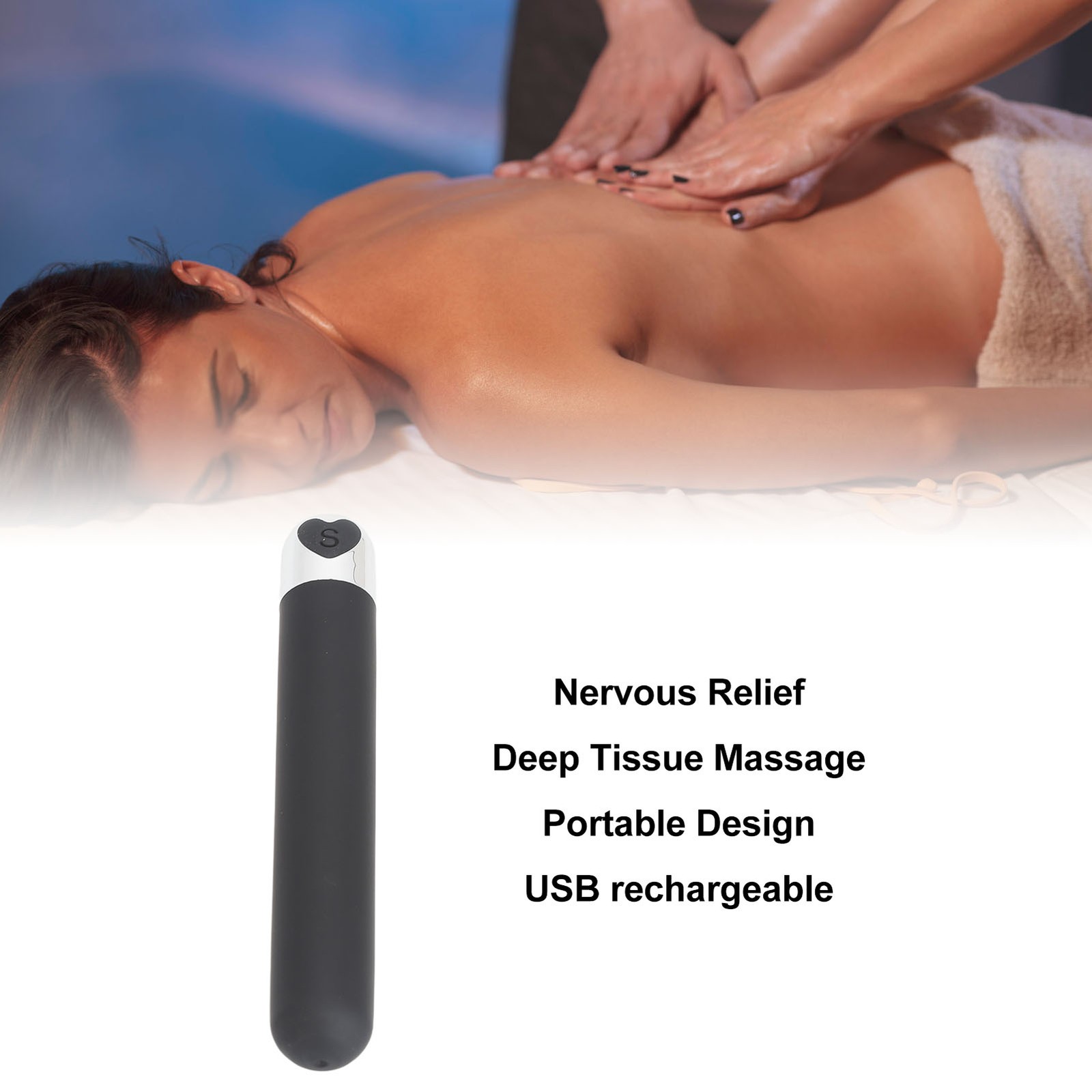 Black Acupuncture Pen Electric Massage Trigger Point Acupressure Stick