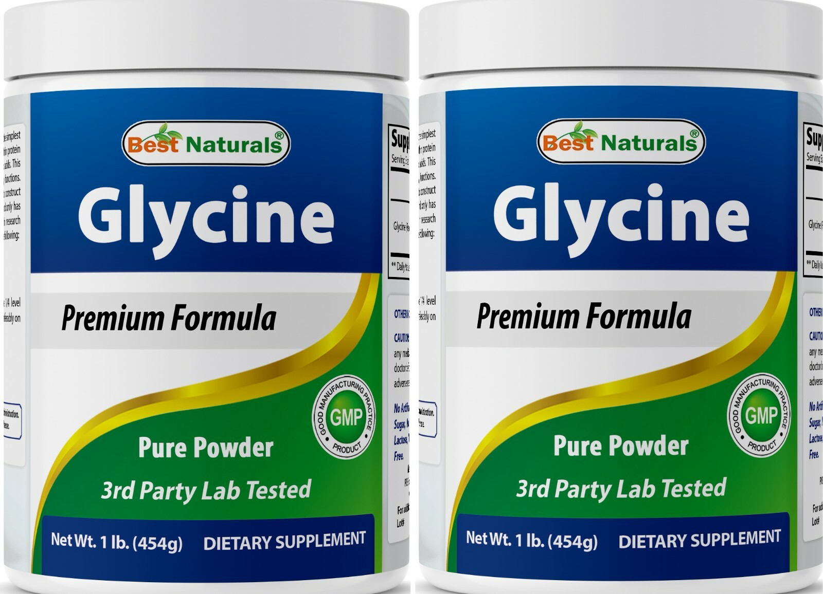 2 Pack Glycine Powder 1 LB *Boosts Energy/Nervous System Support*