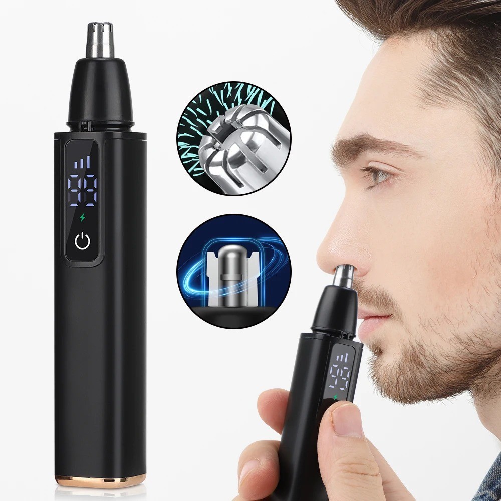 Ear and Nose Hair Trimmer with LED indicator USB Rechargeable Water Resistant
