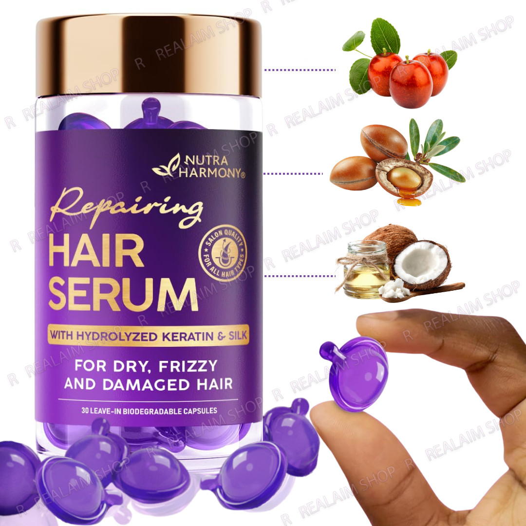 Hair Vitamins Oil Capsules for Frizzy & Damaged Hair Keratin Treatment with Oils