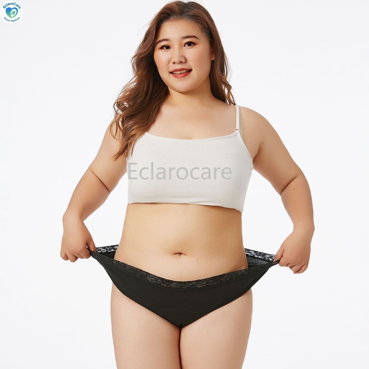 2pcs Adjustable waistband Period Underwear Women Lace Mid-Rise Menstrual Panties