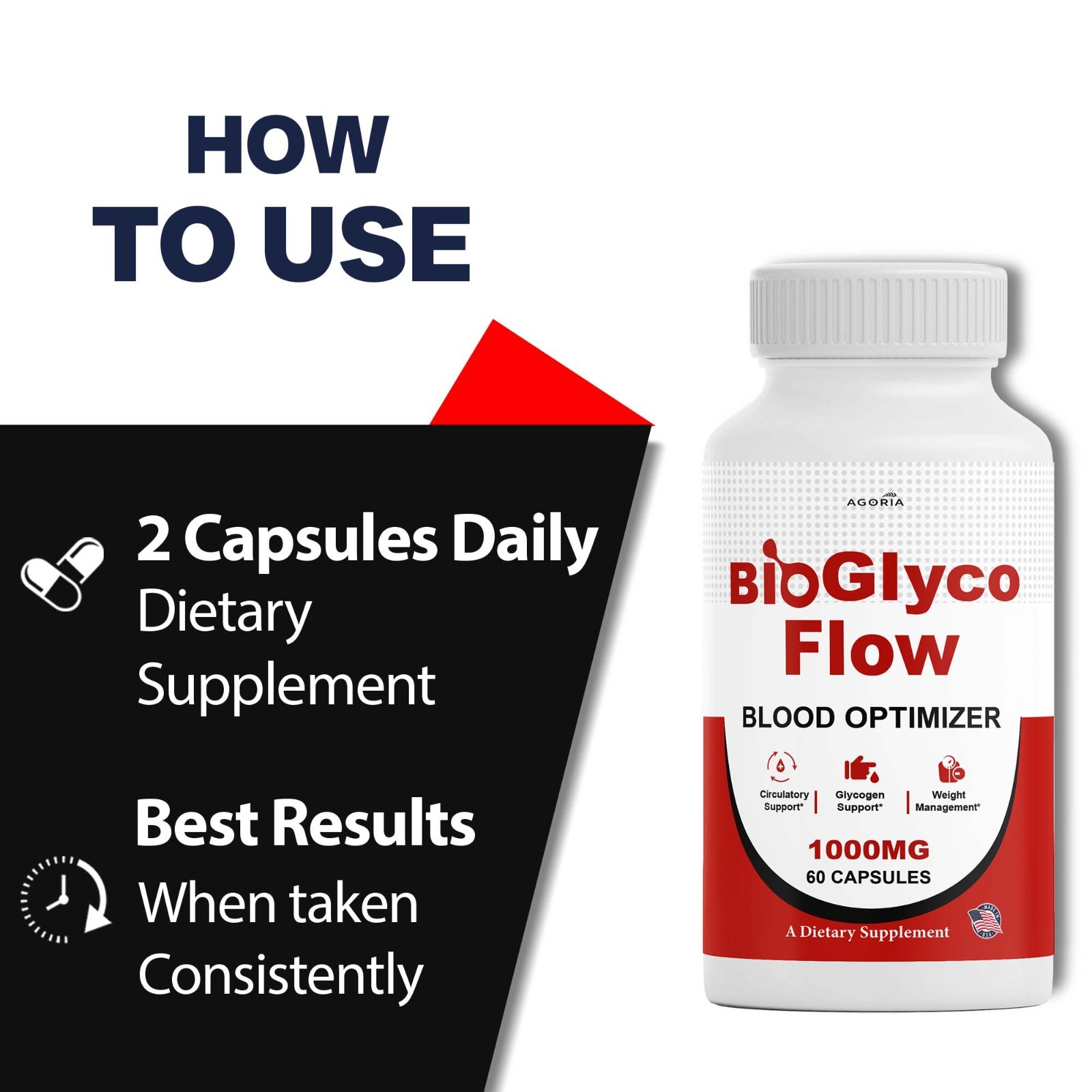 ( 6 Pack ) BioGlyco Flow Blood Health Support Dietary Supplement Capsules