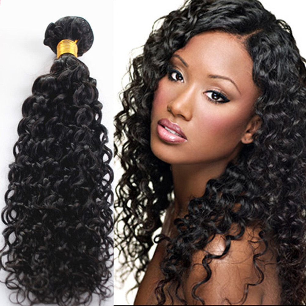 Virgin Brazilian Jerry Curl Human Hair One Bundle Sew In Hair Extension 5 Colors
