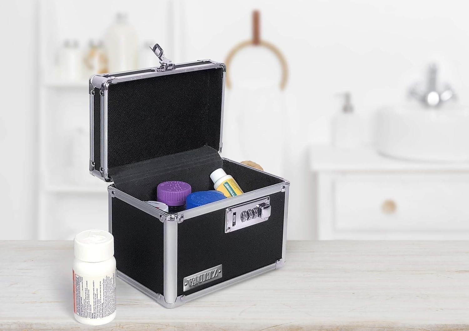 Metal Lockbox with Code – Portable Medication Safe