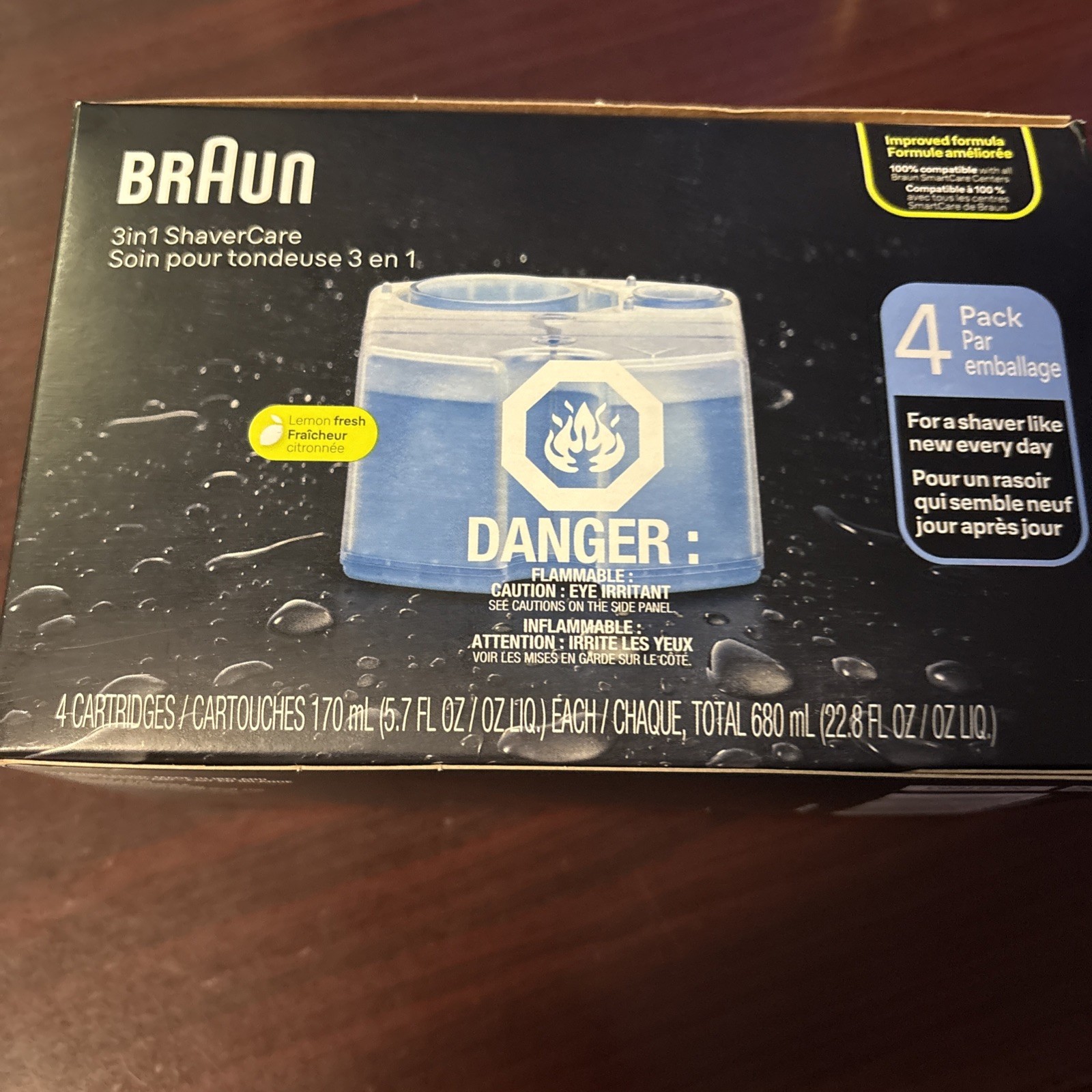 Braun Clean & Renew Refill Cartridges 4 pack Lemon Fresh Sealed 3 In 1