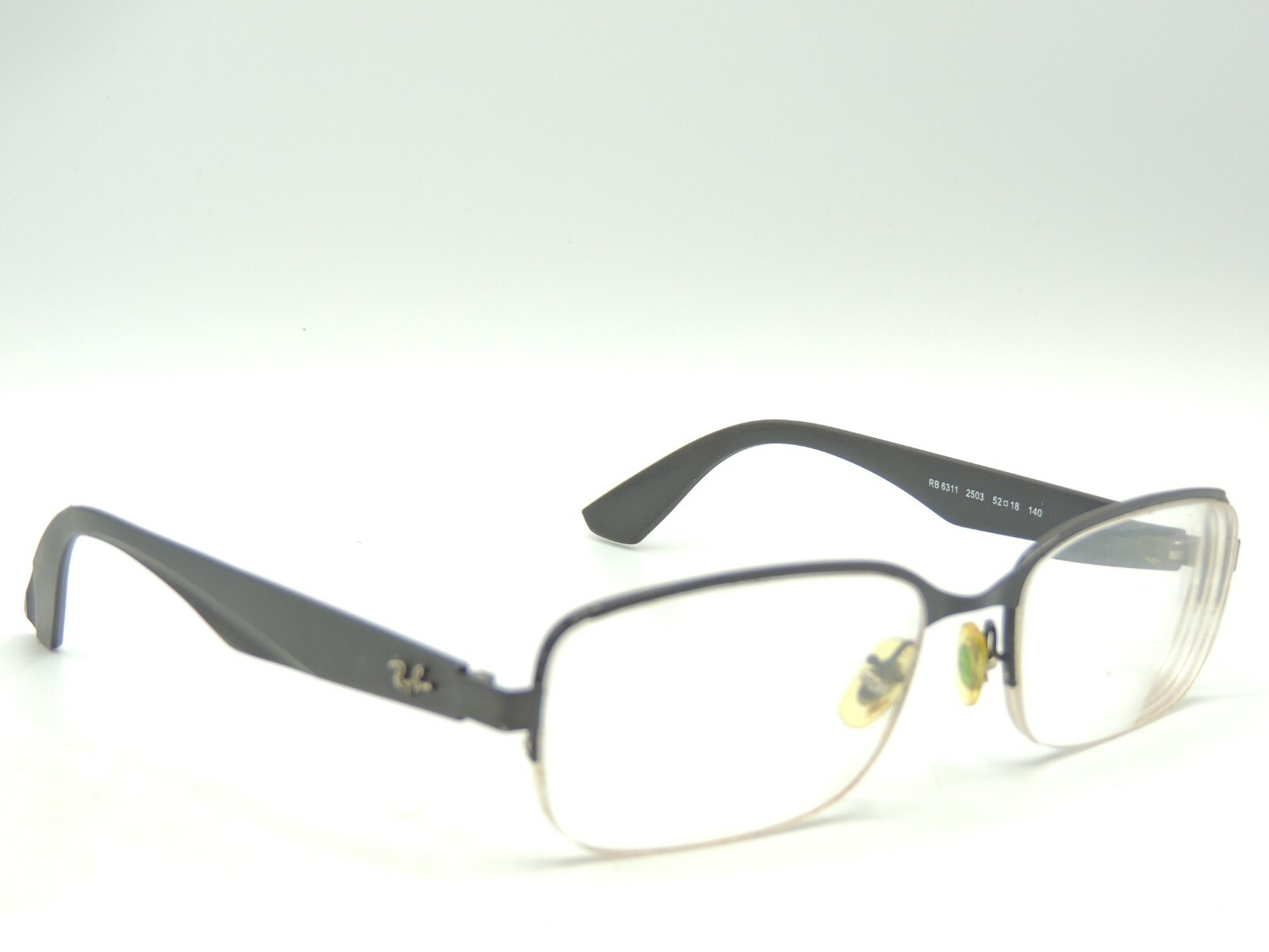 Ray Ban 6311 2503 Black Half Rim Eyeglass Frames 52 18 140