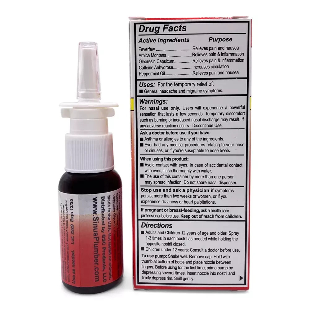 Sinus Plumber Allergy and Headache Pepper Nasal Spray Combo Pack Sinus Buster