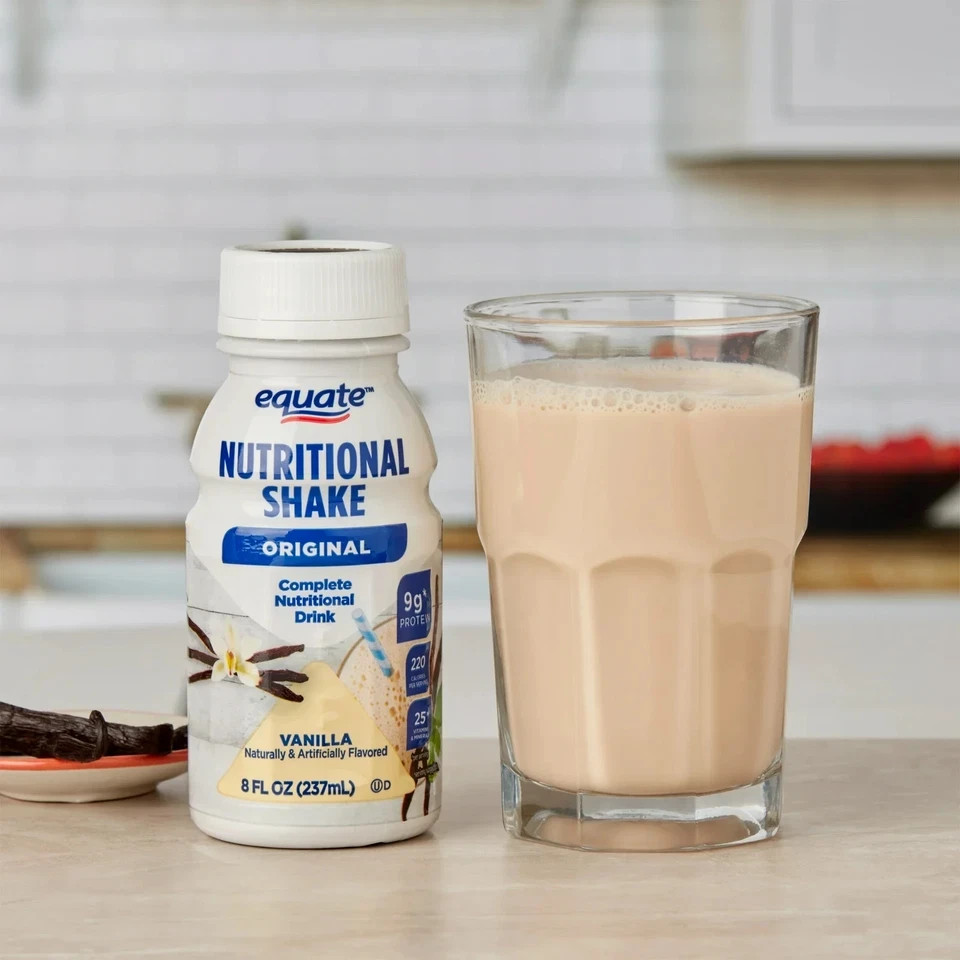 Equate Original Meal Replacement Nutritional Shakes, Vanilla, 8 Fl Oz, 24 Count