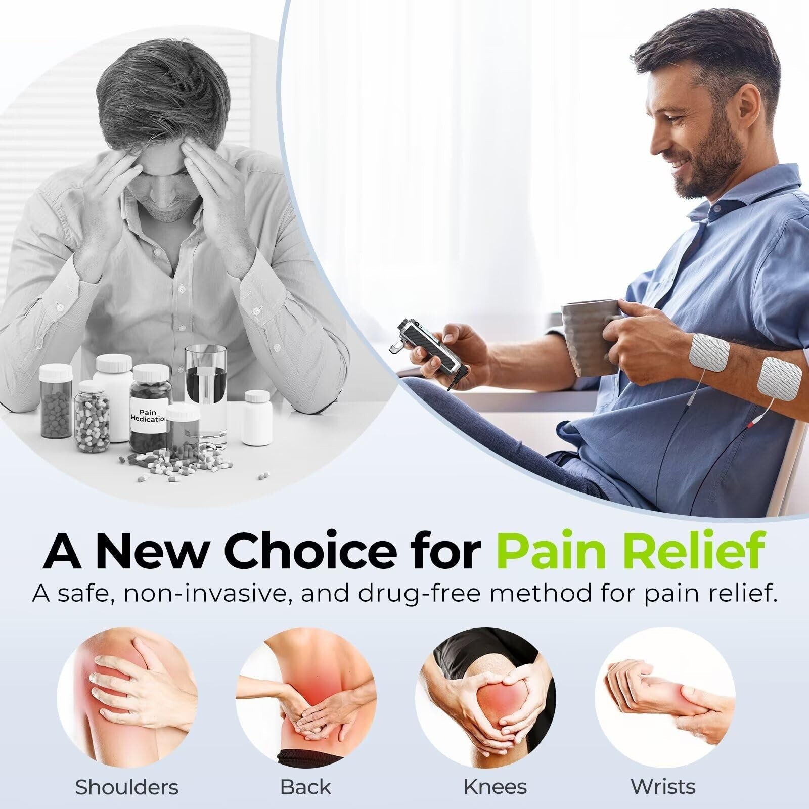 AUVON Rechargeable Digital TENS Unit Muscle Stimulator with 600 mAh Battery, …