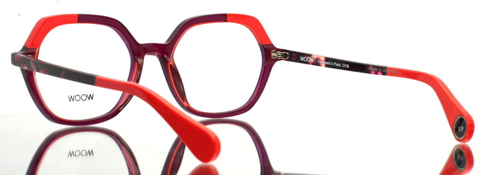 WOOW Show Up 2 2218 Bicolor Red and Pink Womens Eyeglasses 52-19-140 ‘AS-IS’