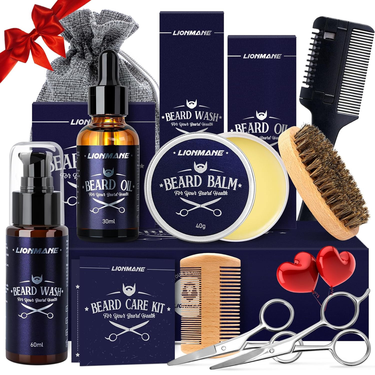 Beard Care Gifts Kit for Men, Father’S Day Gifts, Beard Mustache Grooming Kit –