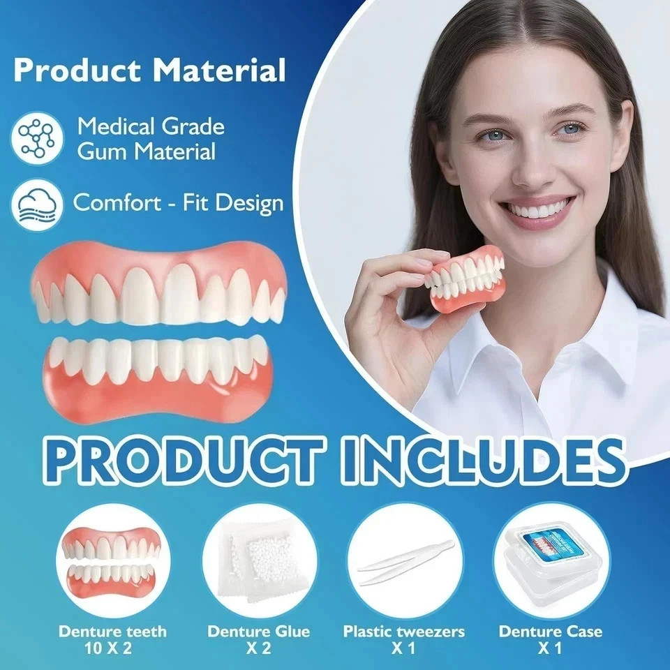 Moldable False Teeth, Veneers Teeth for Women and Men, Upper and Lower Matchi US