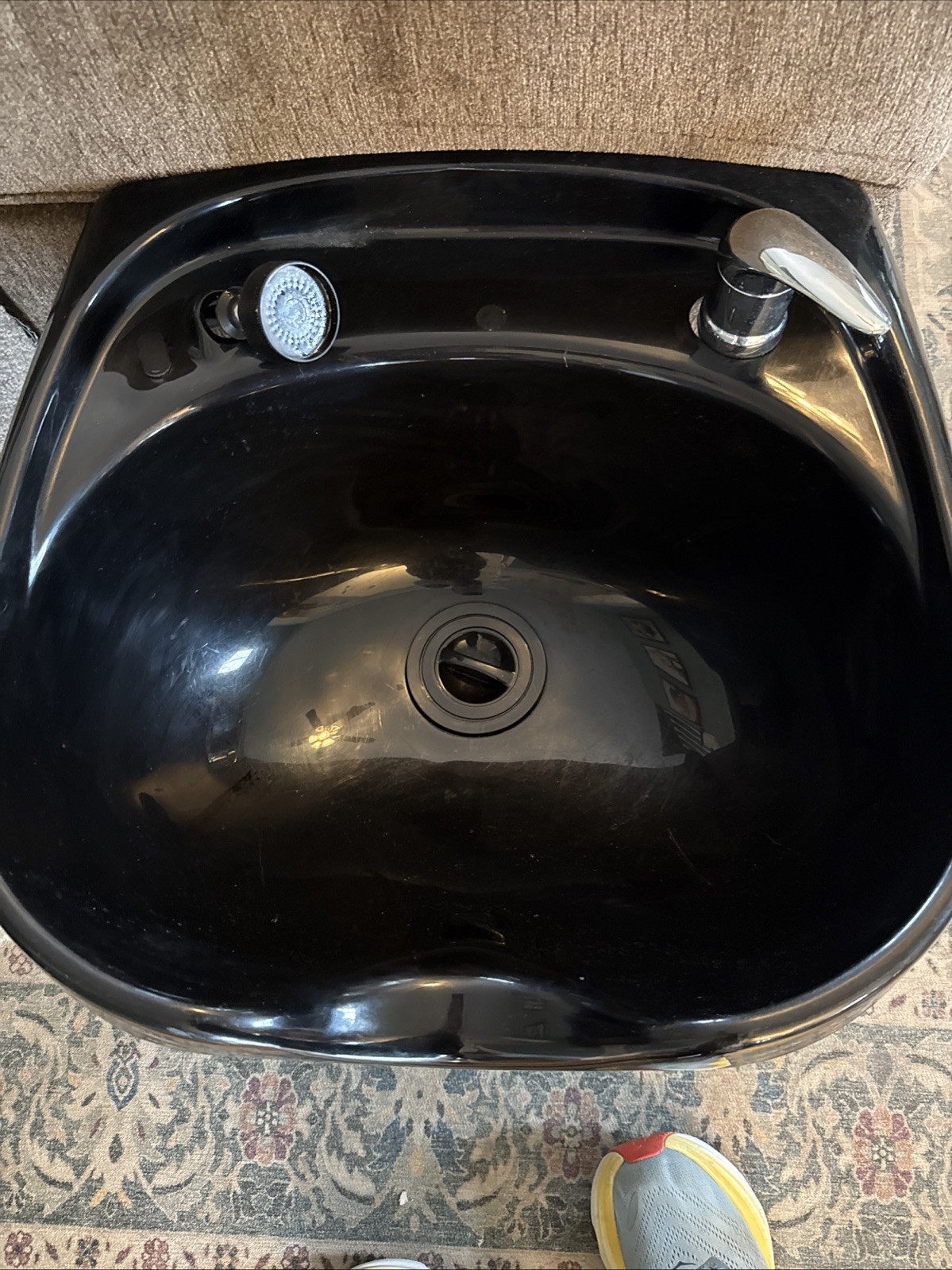 Black Square ABS Plastic Shampoo Bowl Salon Pool SPA Black Sink Hair Stylist