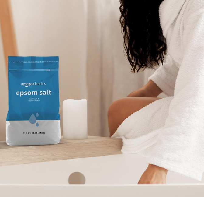 Amazon Basics Epsom Salt Soak, Unscented, Magnesium Sulfate USP, Muscle and Feet