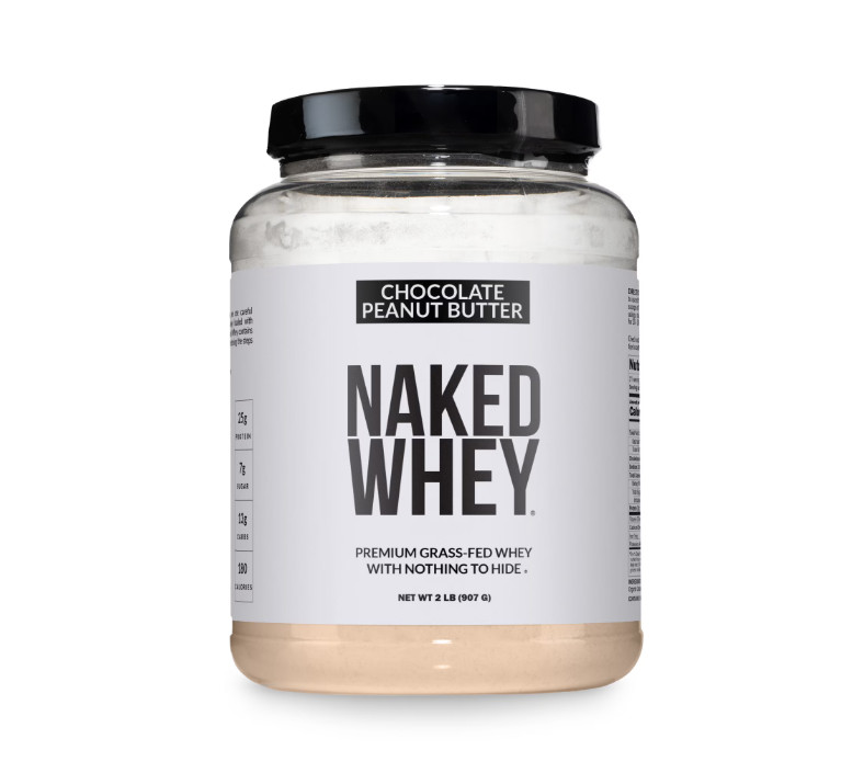 Naked Whey Chocolate Peanut Butter 2lb 25g Protein Grass Fed