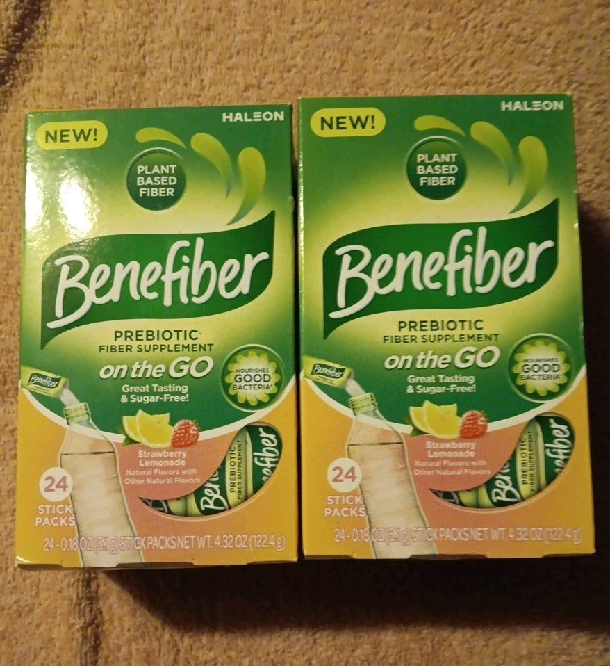 2 Benefiber Prebiotic Fiber Supplement Strawberry Lemonade (N016)