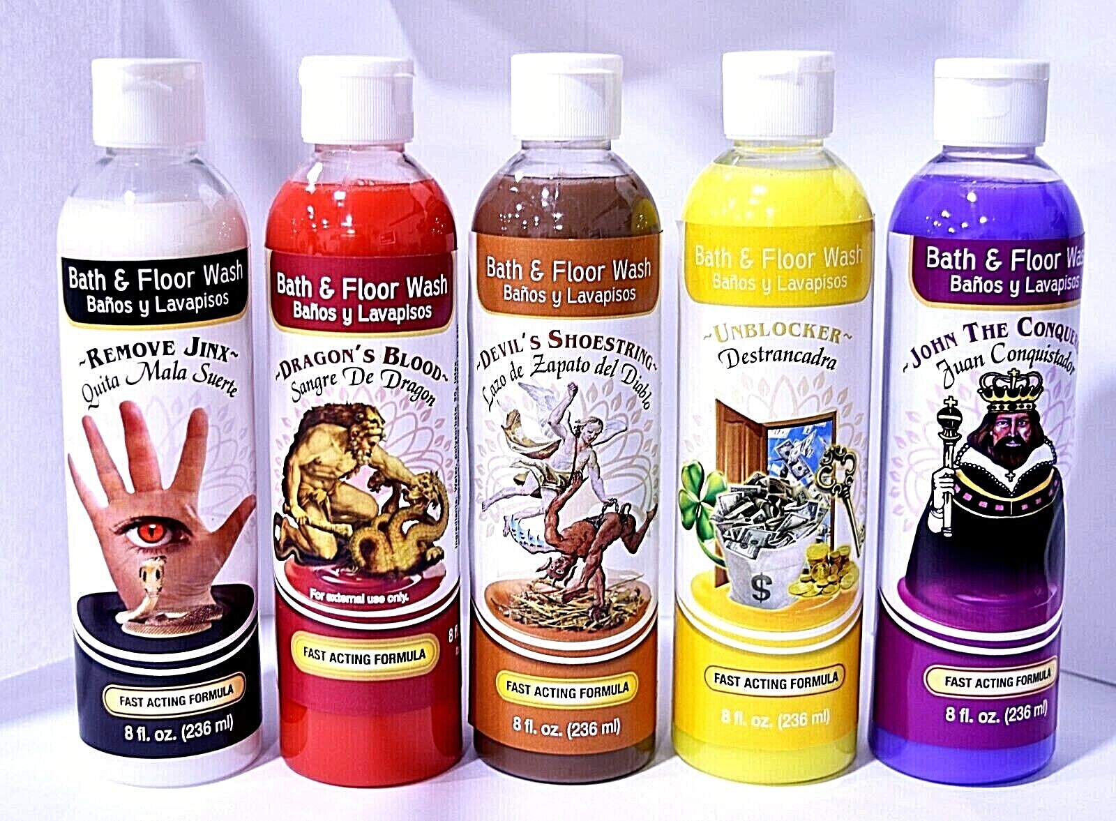 AURA BATH & FLOOR WASH LOVE, MONEY, FAST LUCK, REMOVE JINX 8 FL OZ.