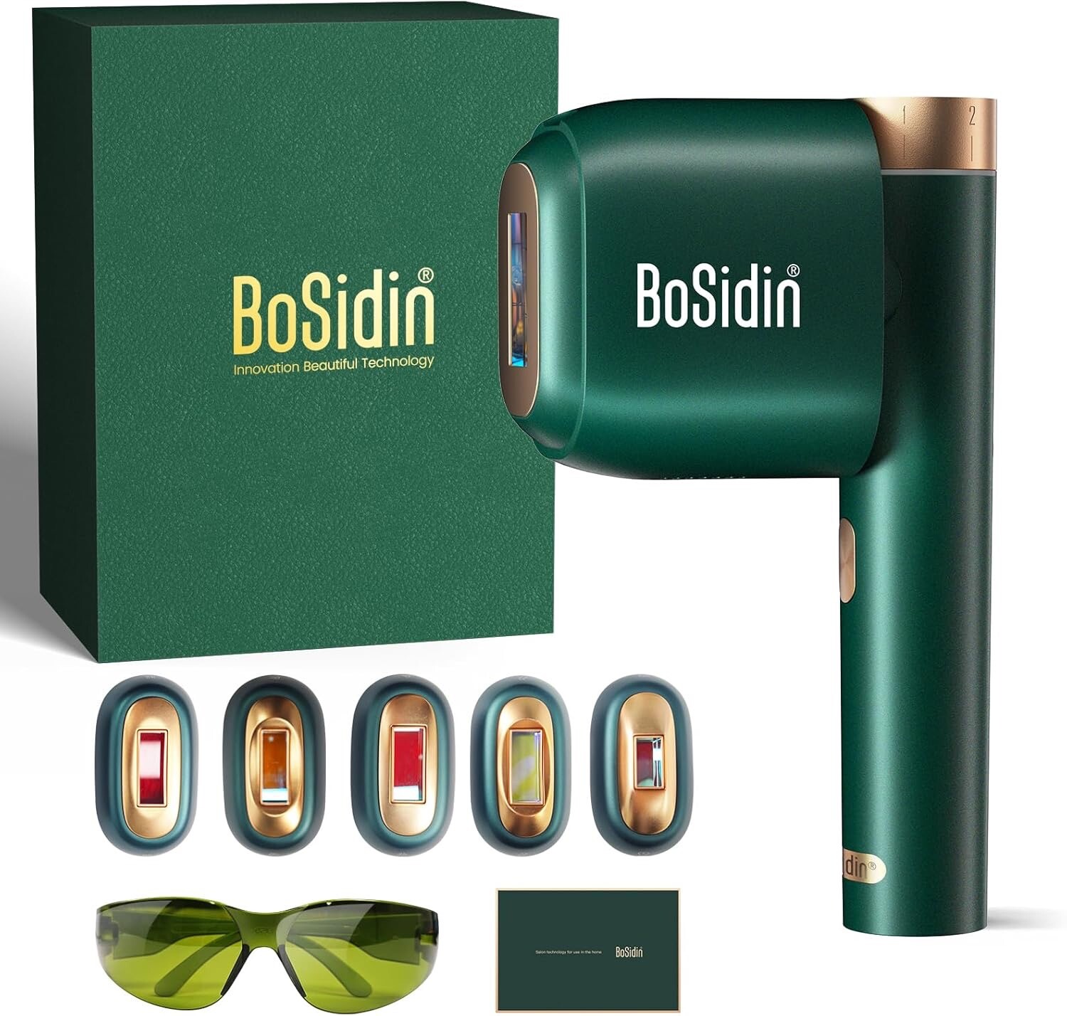 Laser Hair Removal, BoSidin IPL Hair Removal with Painless Ice-Cooling, 2-in-…