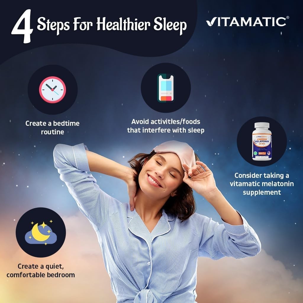 Vitamatic Melatonin 20 mg Tablets | Vegetarian, Non-GMO, Gluten Free | 1 Year…