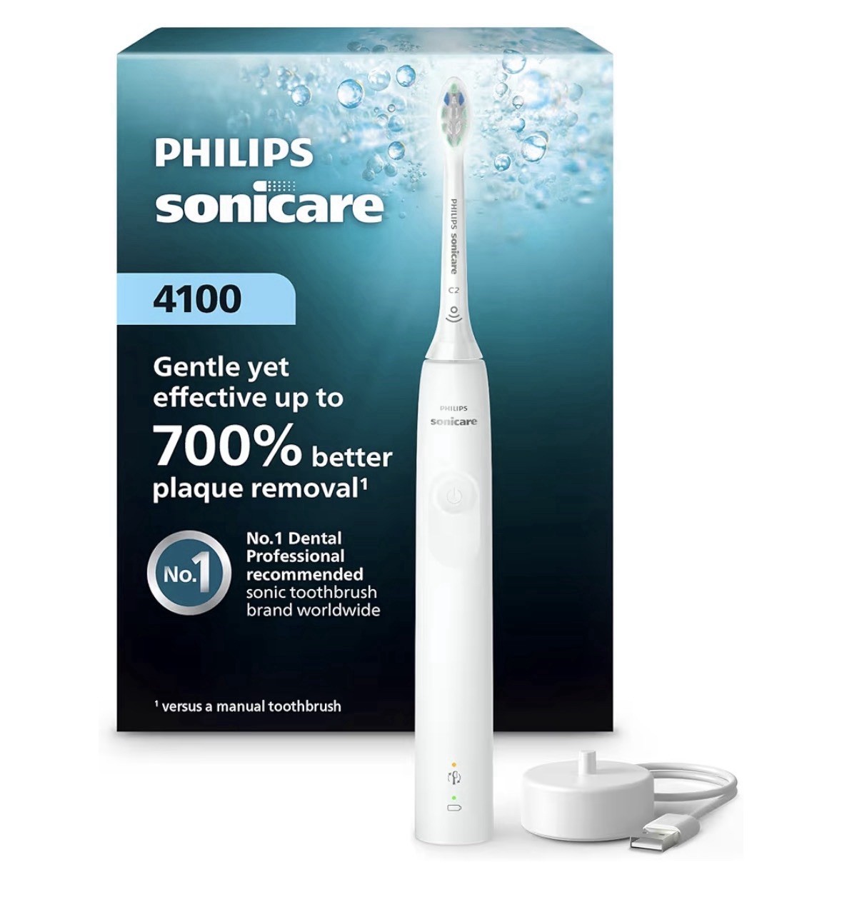 Philips Sonicare 4100 Rechargeable Sonic Toothbrush, White, Open-Box