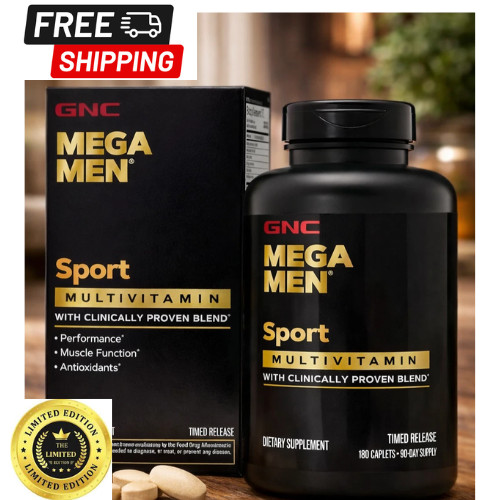 GNC Mega Men Multivitamin Caplets, Timed Release, 180 Ct, Men’s Daily Vitamins
