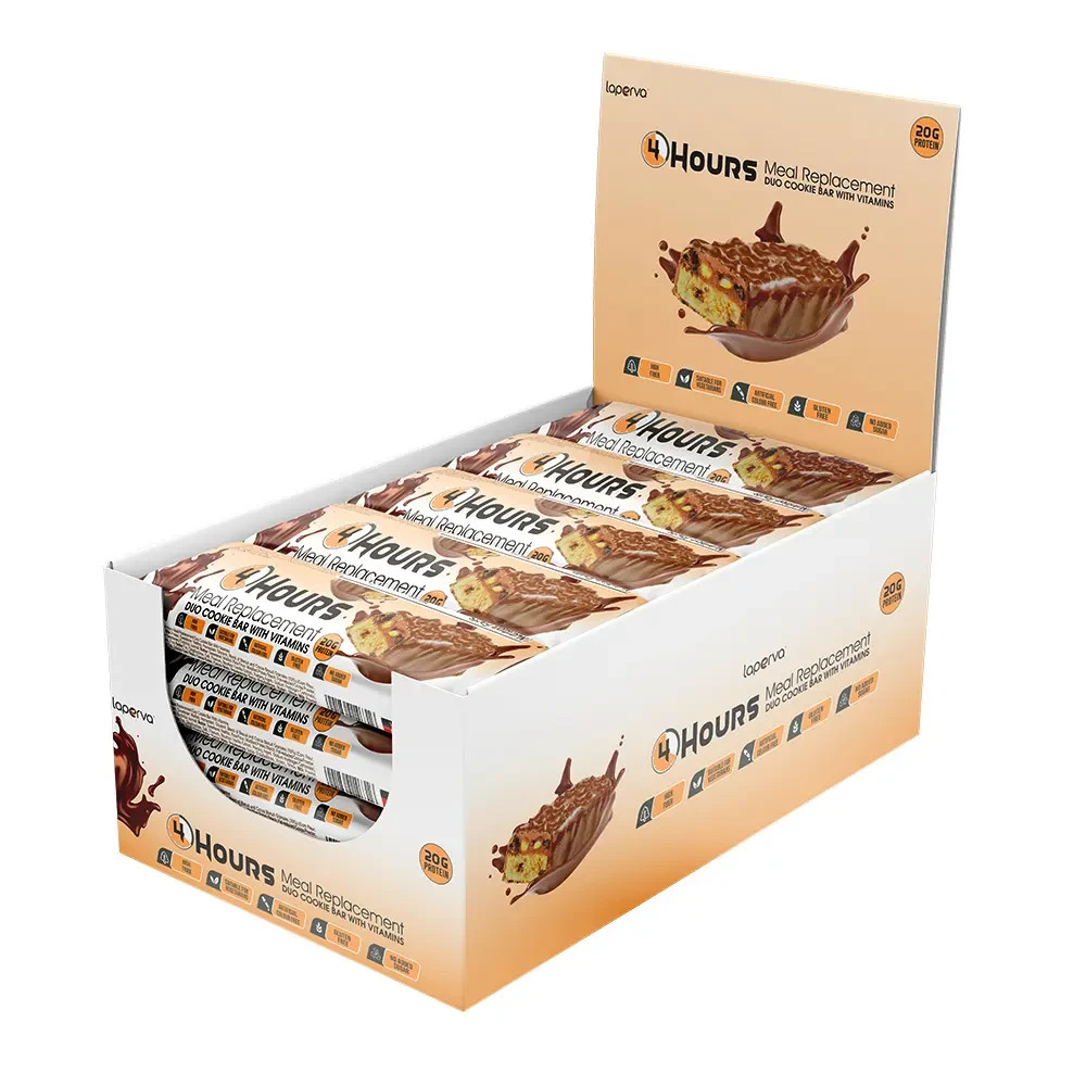 Laperva 4 Hours Meal Replacement Duo Cookie Bar With Vitamin, Box of 18 Bars