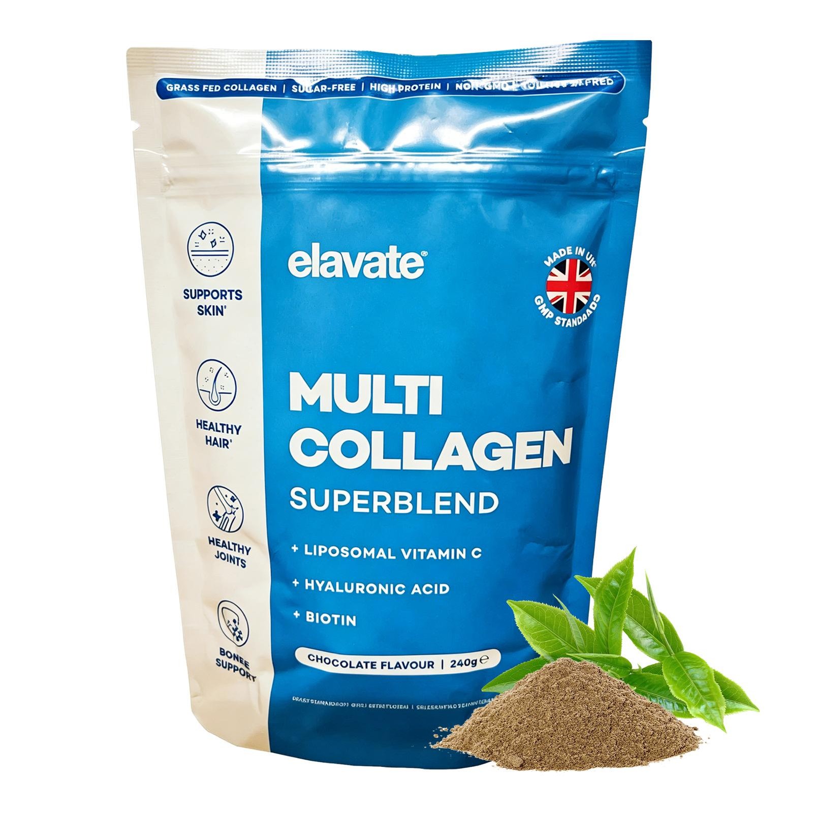 Elavate Multi Hair Superblend Skin Chocolate 240g Collagen Joint Wellness