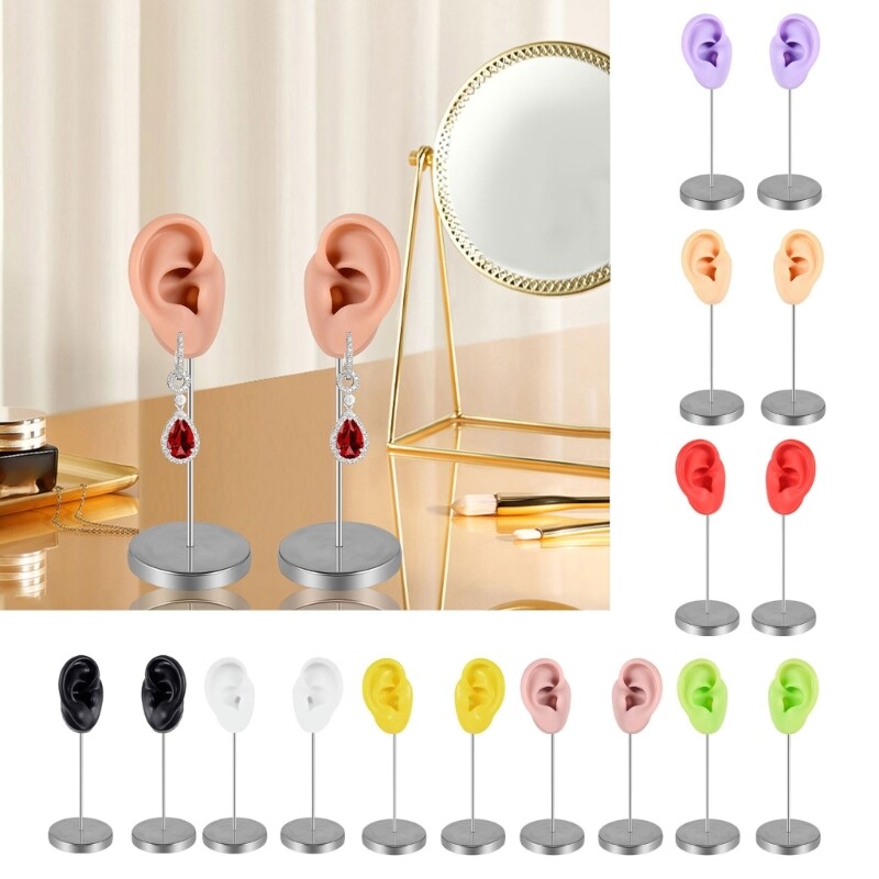 Artificial Left Right Ear Model Silicone Ear Mannequin for Accessories Display