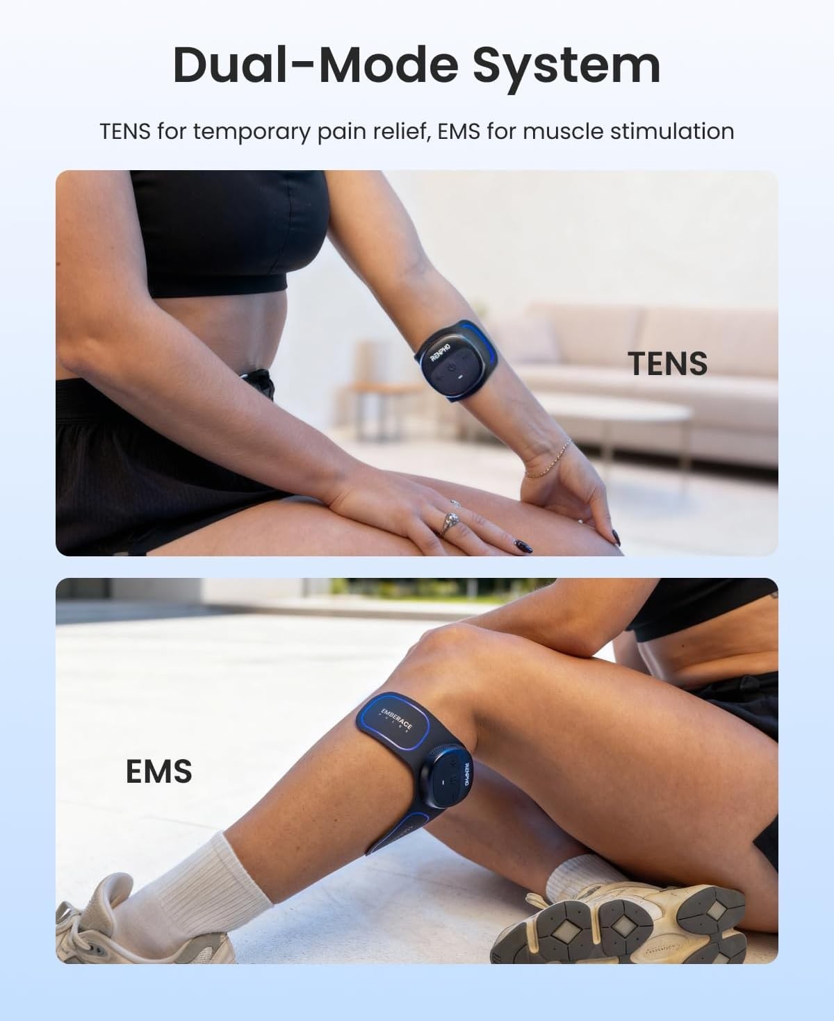 Wireless TENS Unit Muscle Stimulator, Portable EMS Machine | 6 Modes, 20 Intensi