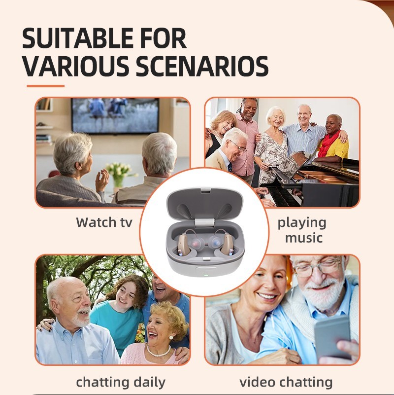 HighPower Bluetooth RechargeableHearing Aids For Seniors Fit Severe HearingLoss