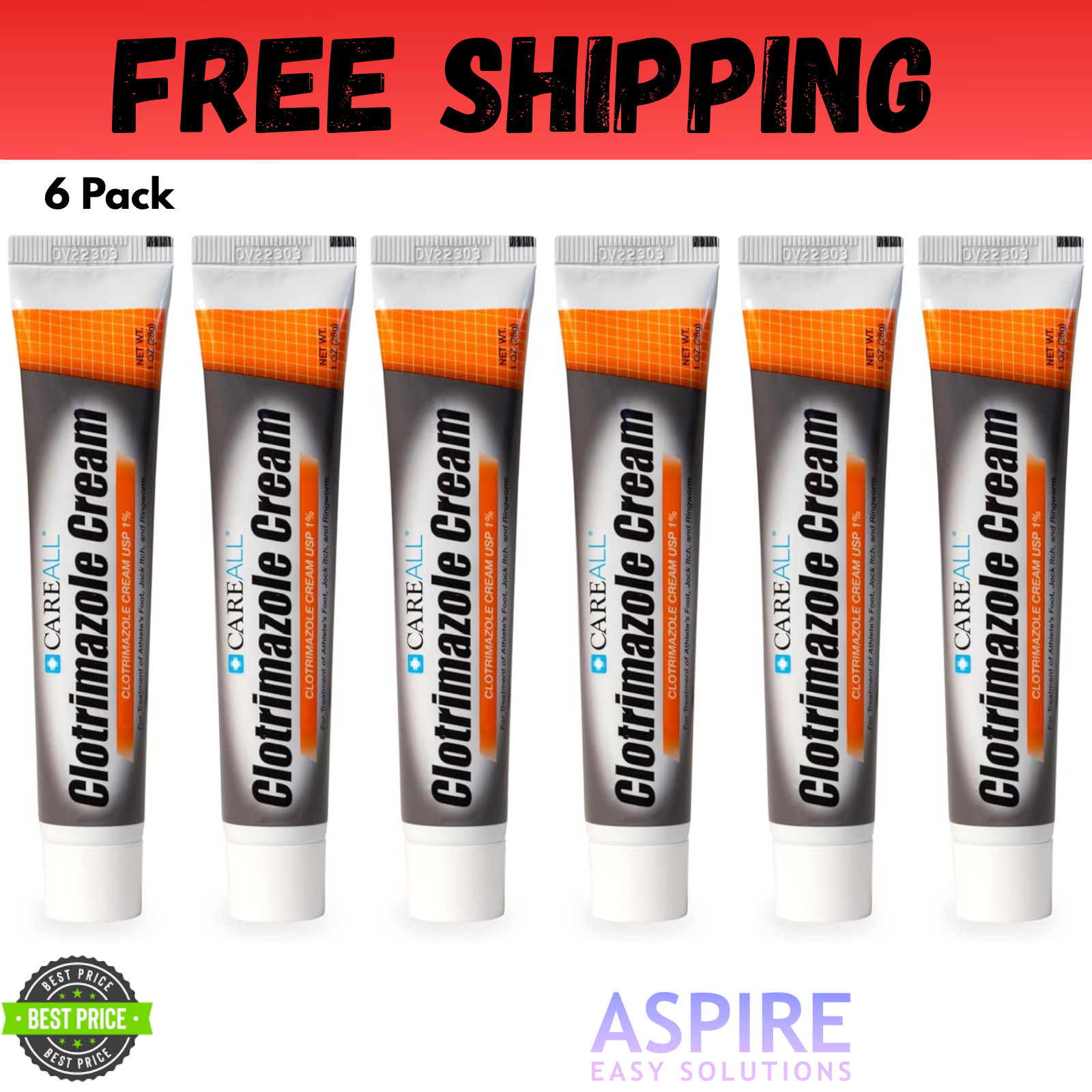 Best effective cream for skin fungus, hands, feet, face and genitals,6pk