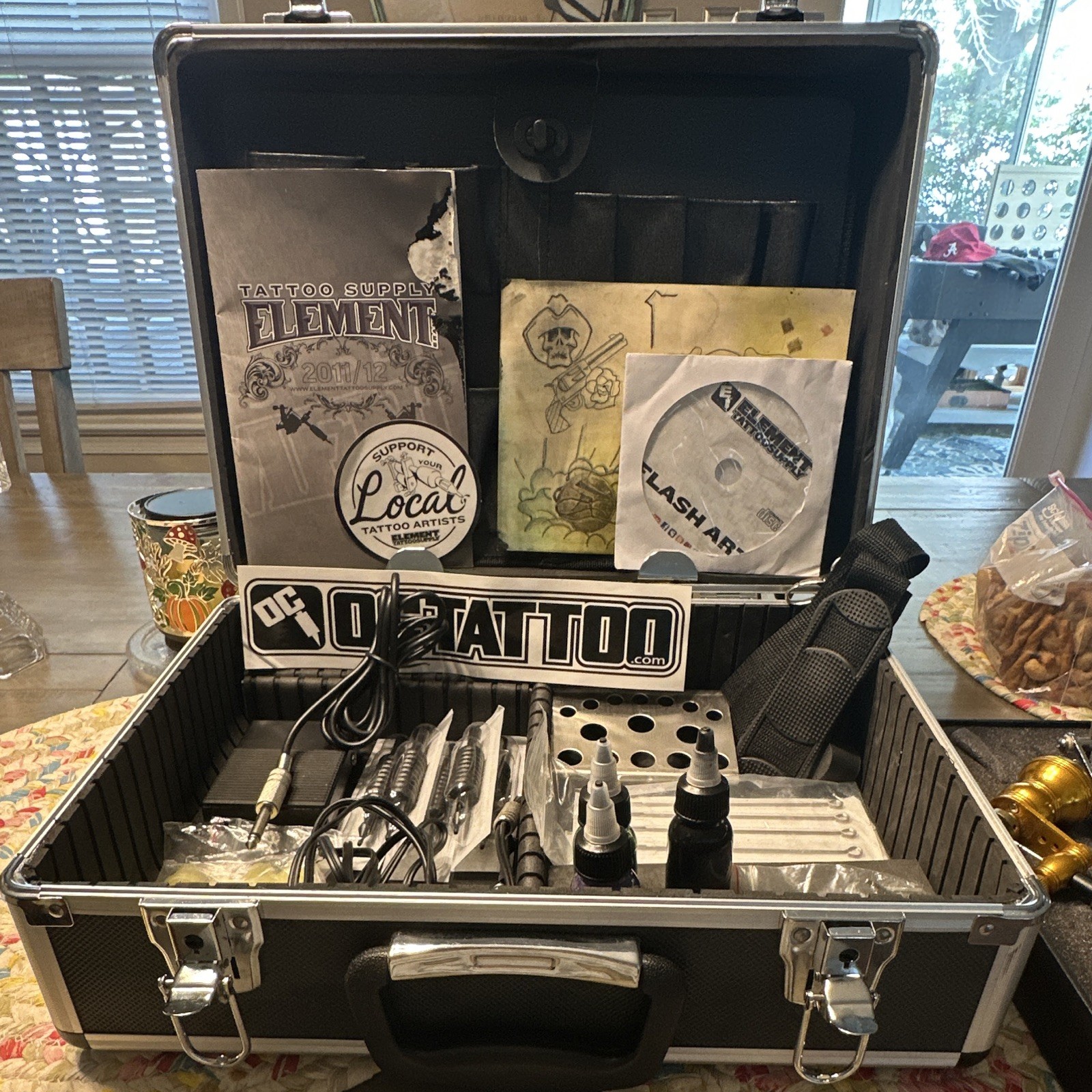 Element Tattoo Supply Adjustable Tattoo Kit w/ Case, Power Supply, Ink TPN-020