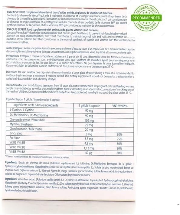 Ducray Anacaps Expert for Chronic Hair Loss 90 caps Exp 03/2025