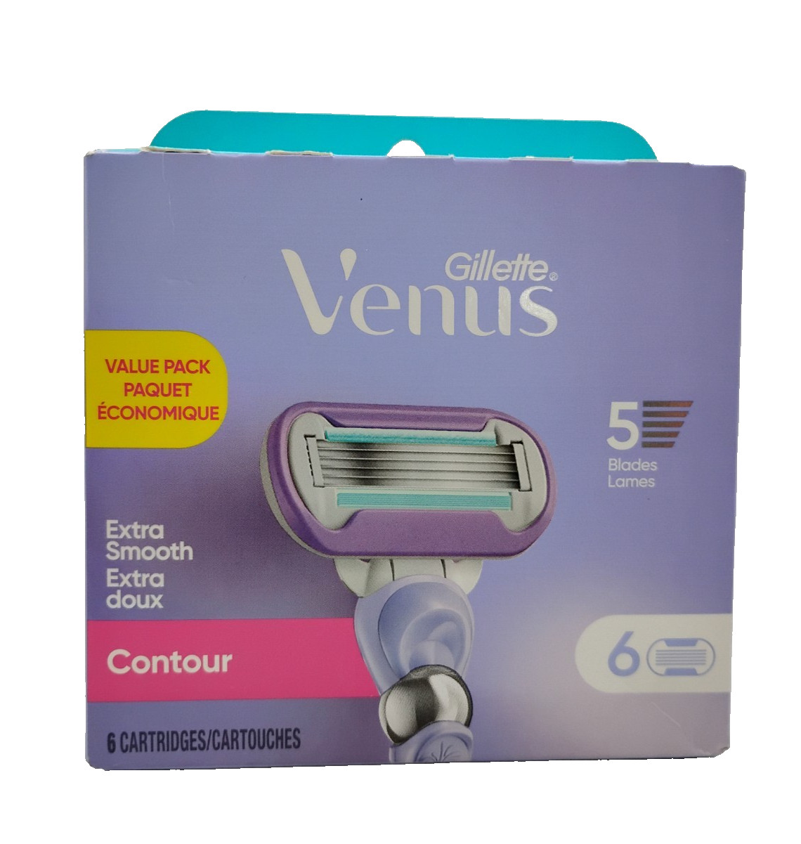 NEW! Gillette Venus Extra Smooth Contour 6 Cartridges