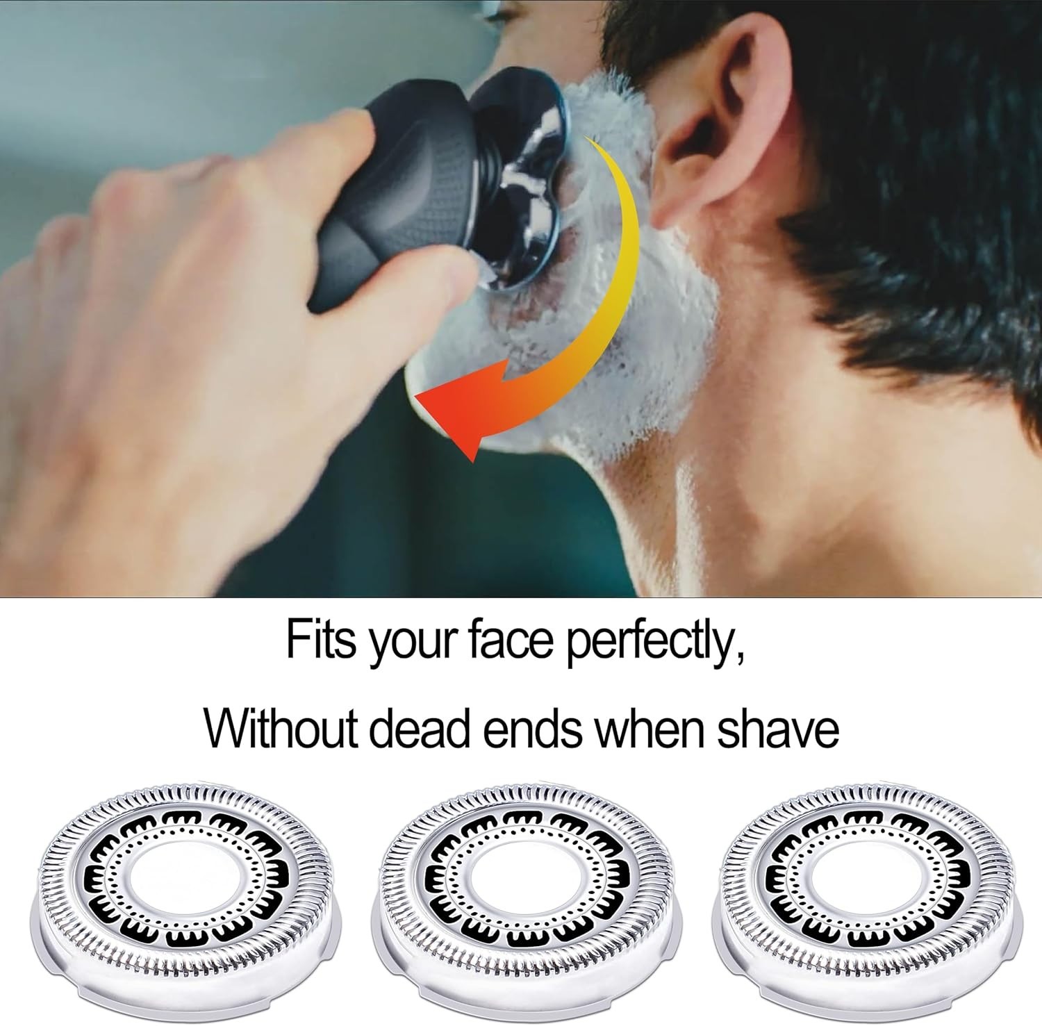 Easy-Install SH60/72 Replacement Shaving Heads for Norelco Series 6000 Razors
